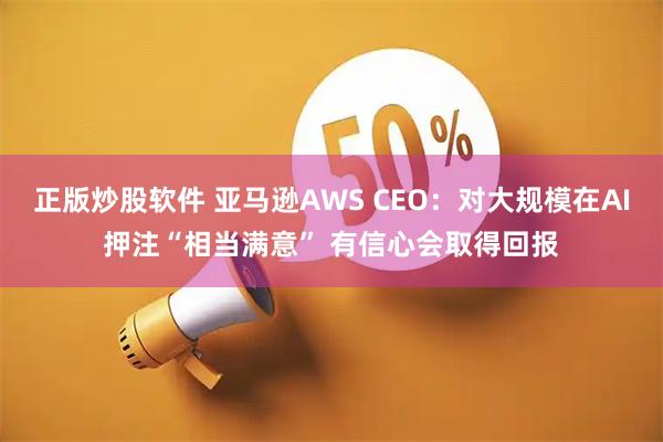 正版炒股软件 亚马逊AWS CEO：对大规模在AI押注“相当满意” 有信心会取得回报