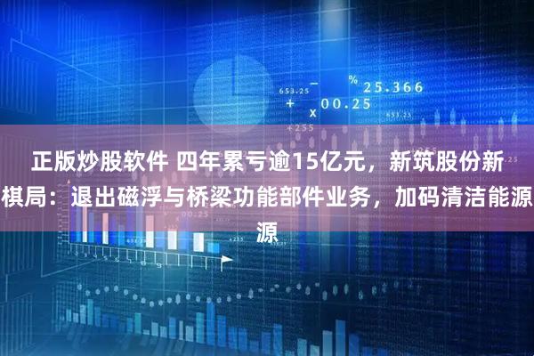 正版炒股软件 四年累亏逾15亿元，新筑股份新棋局：退出磁浮与桥梁功能部件业务，加码清洁能源