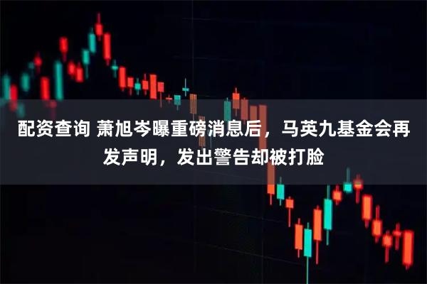 配资查询 萧旭岑曝重磅消息后，马英九基金会再发声明，发出警告却被打脸